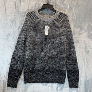 Boss Men's Sweater H-Ezrano‎ Chunky Knit Gray Black Ombre M Wool Cashmere Blend